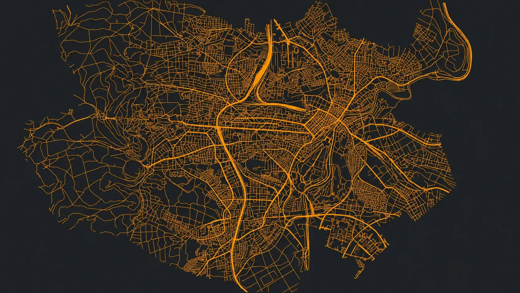 Stilisierte Stadtkarte von Kassel